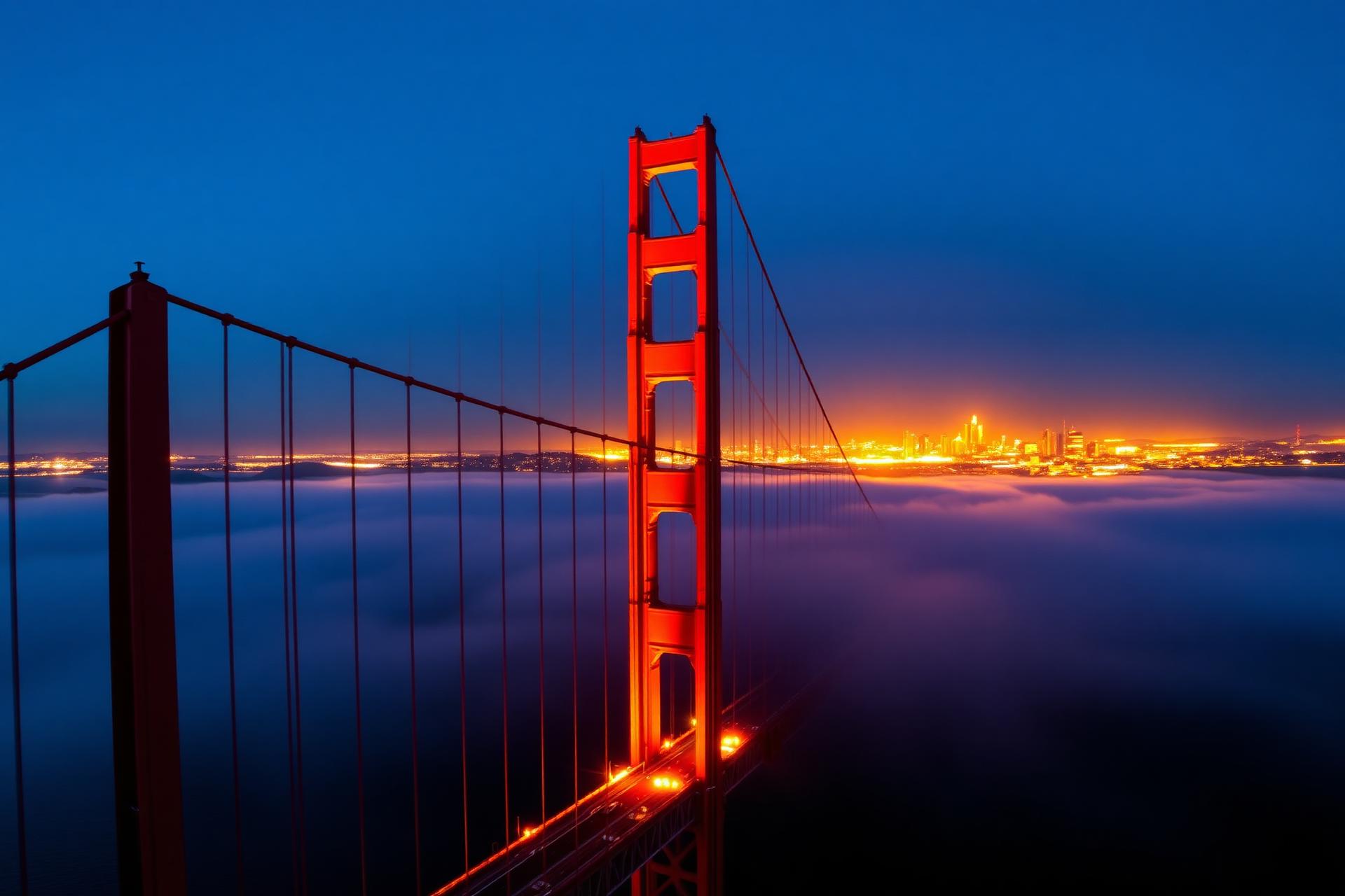 Ponte Golden Gate em São Francisco ao pôr do sol